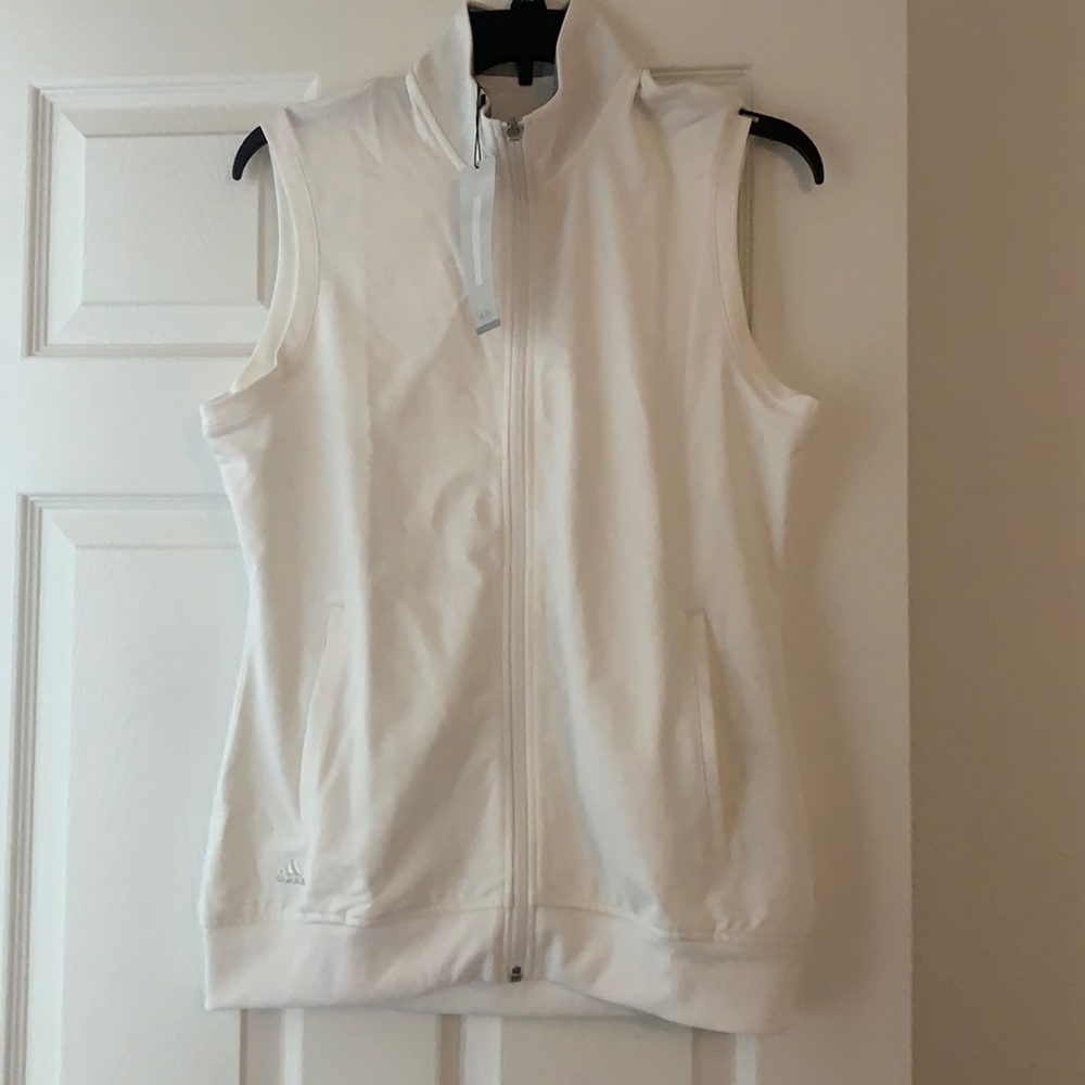 Adidas white golf vest
